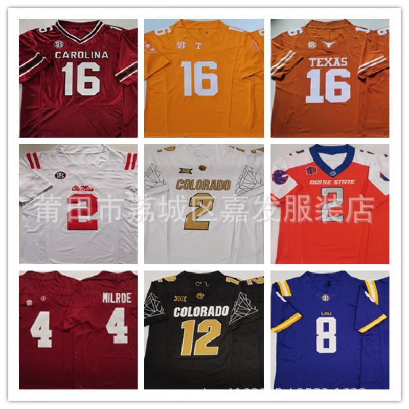 Mens Cotton Rugby Jersey With Embroidered Team Logos Colorado Buffaloes Michigan Wolverines Alabama Crimson Tide