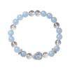 Elegant 2026 Aquamarine and White Crystal Beaded Women's Bracelet - Versatile Light Luxury Jewelry