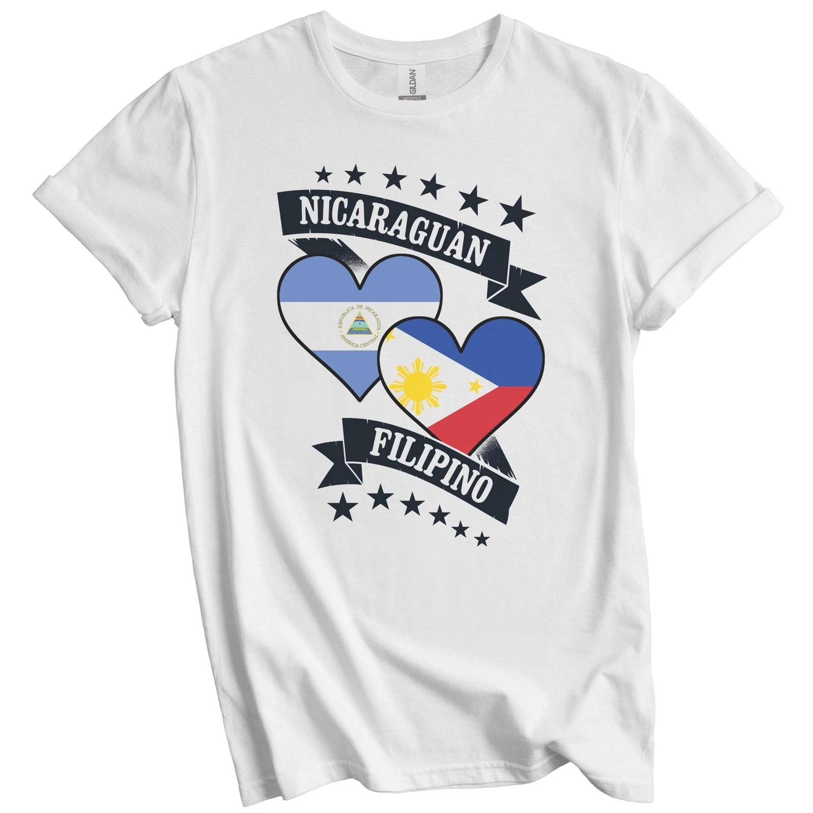 

Nicaraguan Filipino Heart Flags Nicaragua Philippines T-Shirt L