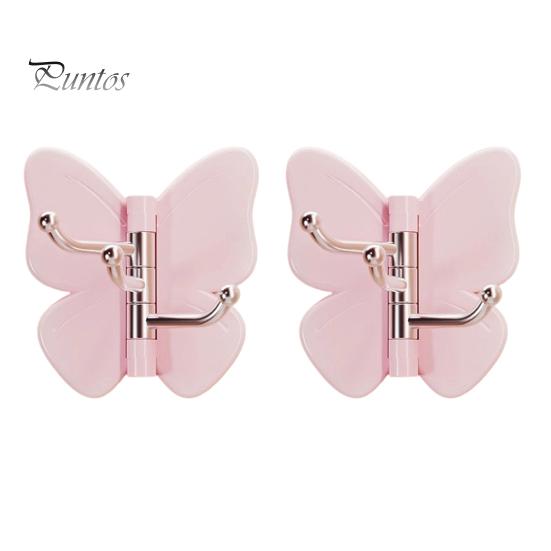 Corner Storage Hooks Rotating Butterfly Adhesive Wall Hooks, 3-Prong No-Drill Swivel Hangers, with Flexible Adjustable Angle Space-Saving Hook,