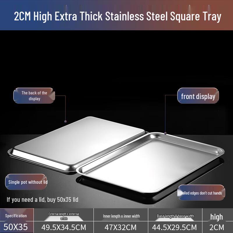 2/1 GN Stainless Steel Food Pan