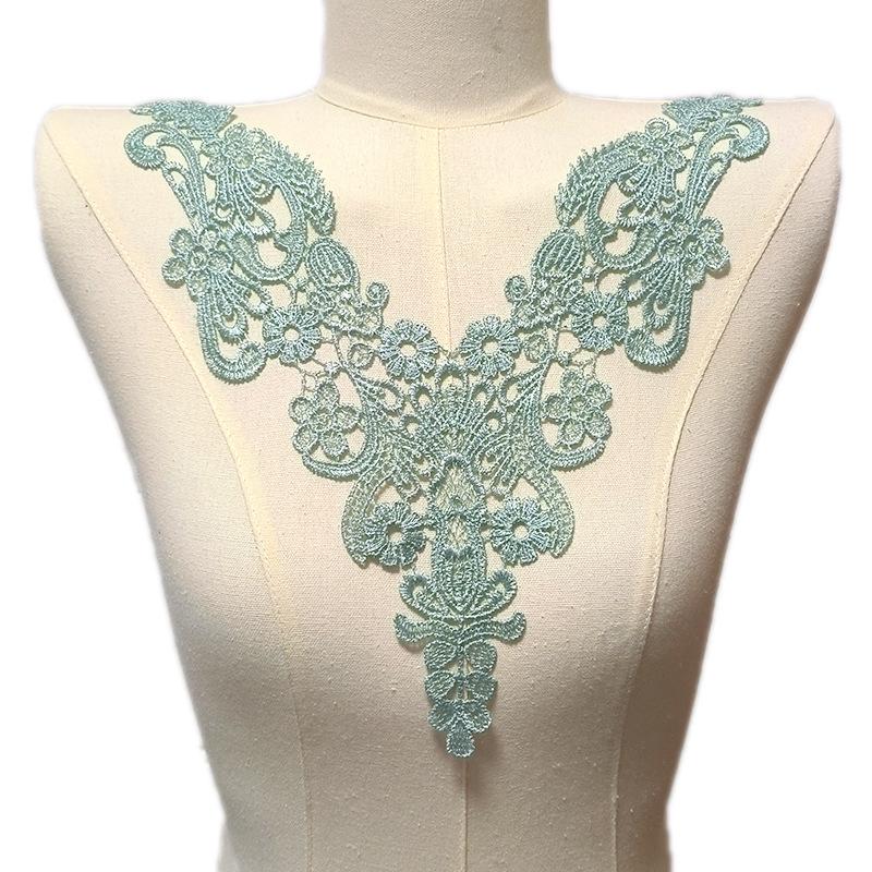 Water soluble lace corsage polyester silk embroidery fake collar DIY lace accessories three-dimensional hollow embroidery collar