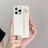 Etui na iPhone 14 Pro z opaską na nadgarstek i podstawką, PU skóra+PET, pokrowiec na telefon
