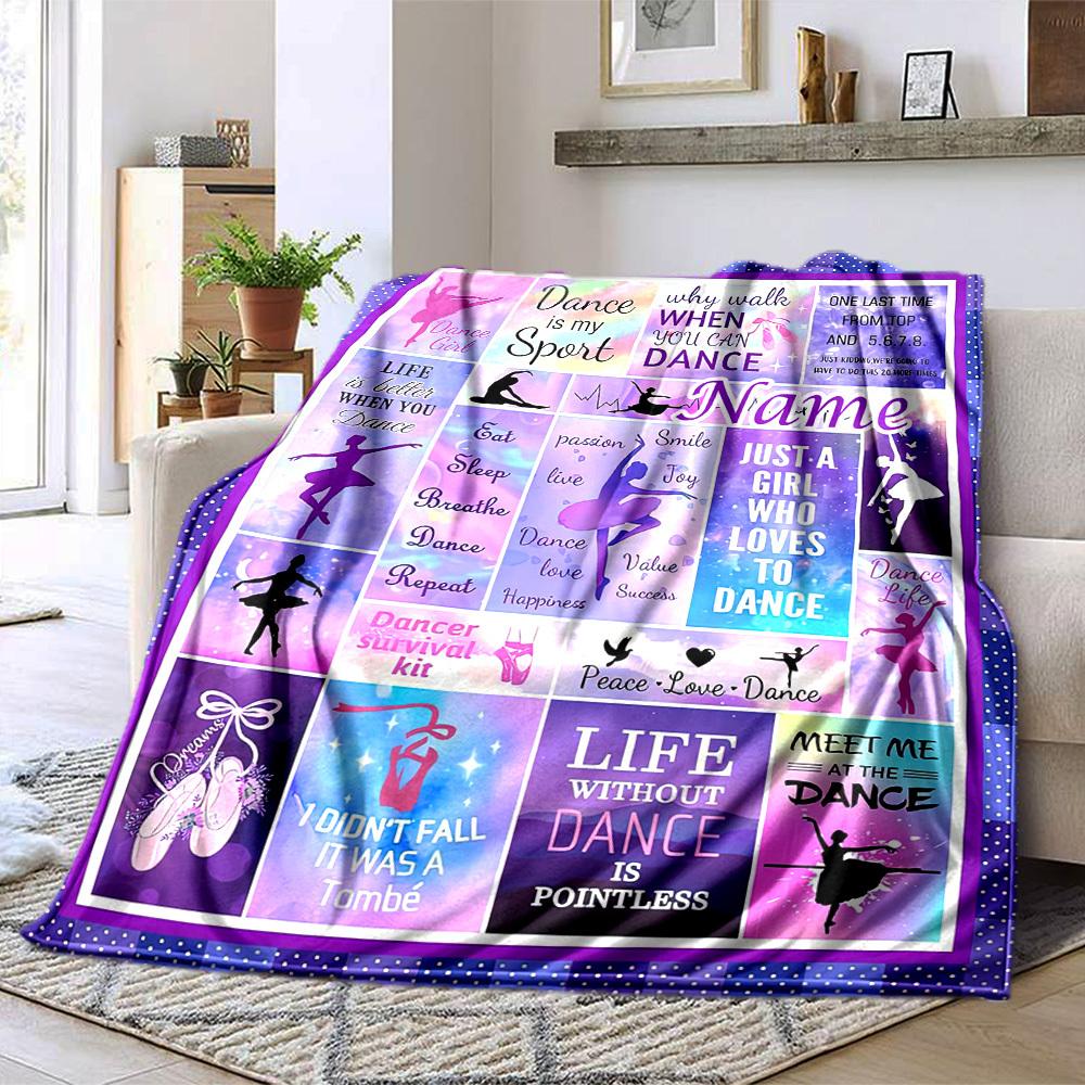 Dance Girl Home Customize Your Name Blankets Comfortable Soft Lightweight Allseason Multipurpose Blanket For Picnic Sofa Office Bed Living Room