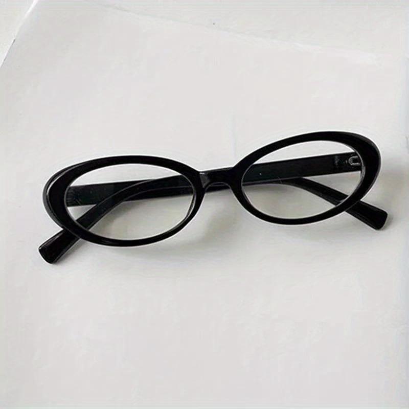 Black Oval Framed Glasses for Women's Y2K Retro Narrow Shaped Glasses for Girls