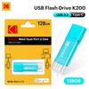 Kodak K200 USB 3.2 Flash Drive Dual Interface Type‑C & USB‑A OTG Memory Stick with Frosted Matte Finish 32GB/64GB/128GB/256GB for PC Phone Tablet Car