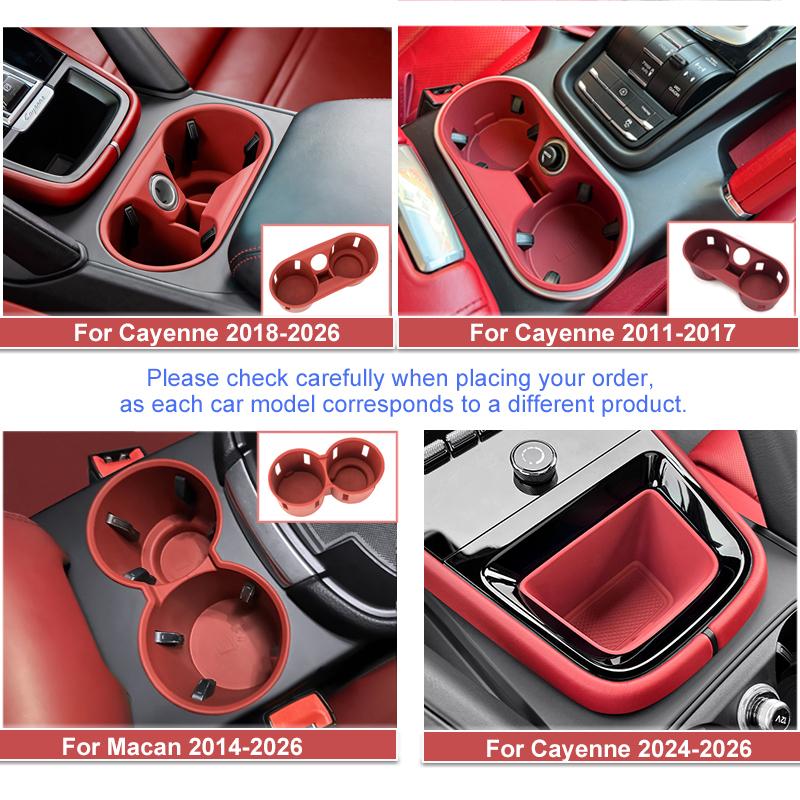 For Porsche Cayenne Macan Car Cup Holder Silicone Center Console Bottle Holder Insert Anti Slip Drink Organizer Auto Accessories