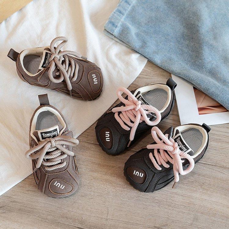 Children's Ugly Cute Sneakers 2025 Spring and Autumn New Boys Soft-soled Single Shoes Girls German Training Shoes Baby Forrest Gump Shoes Tide