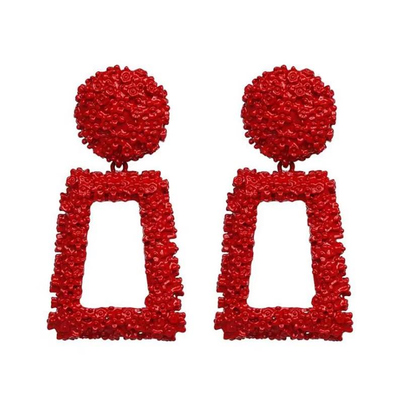 

Exaggerated Dangle Earrings for Women Punk Personality Big Square Pendants Drop Earrings Heavy Ear Zircon pendientes