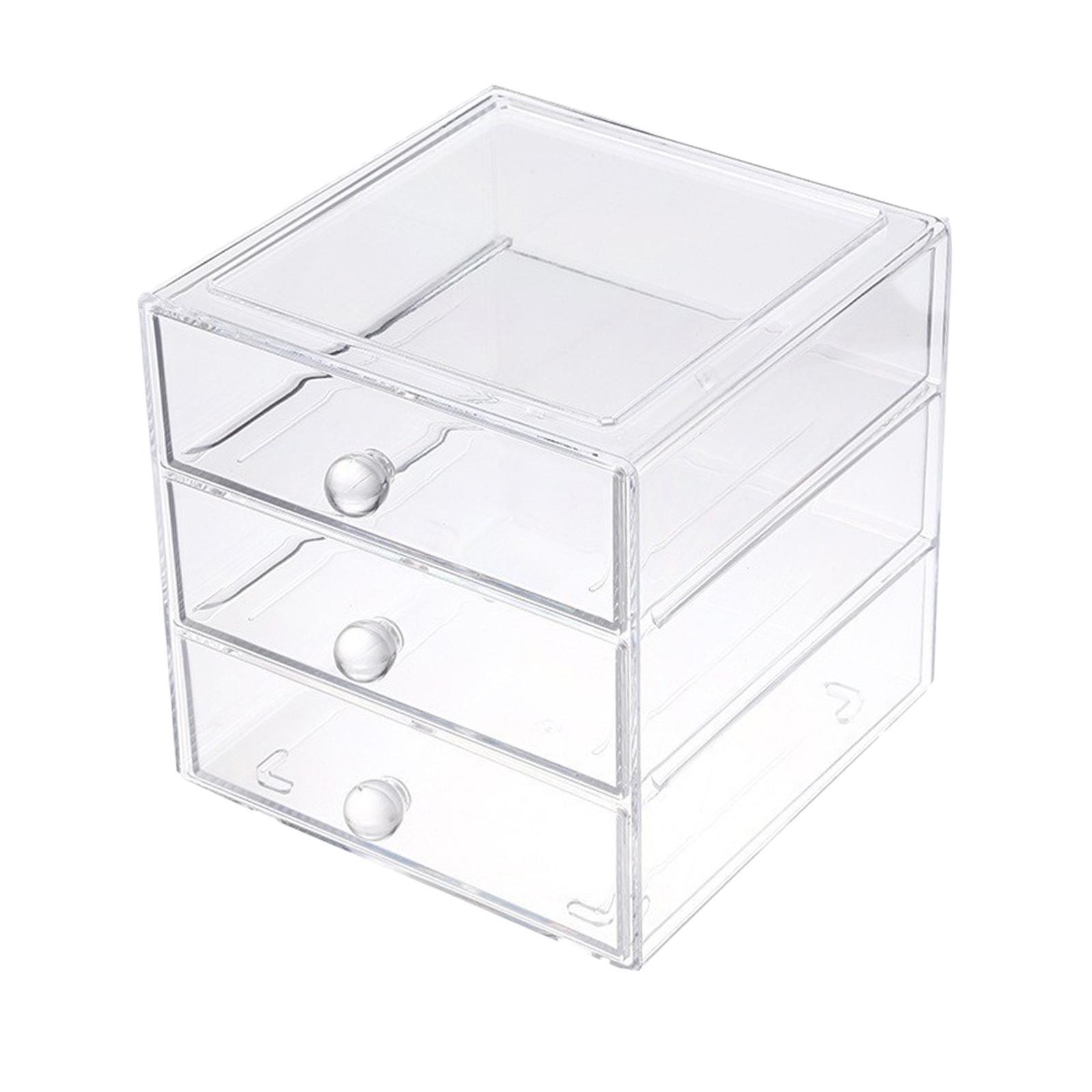 

Косметический органайзер для макияжа, ювелирные изделия, 3 ящика, ящик для хранения, акриловая витрина