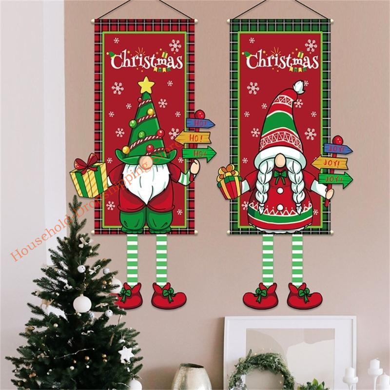 85AD Tecido de Fundo com Estampa de Desenho Animado de Natal Pôster para Pendurar Decoração Criativa para Festa em Casa