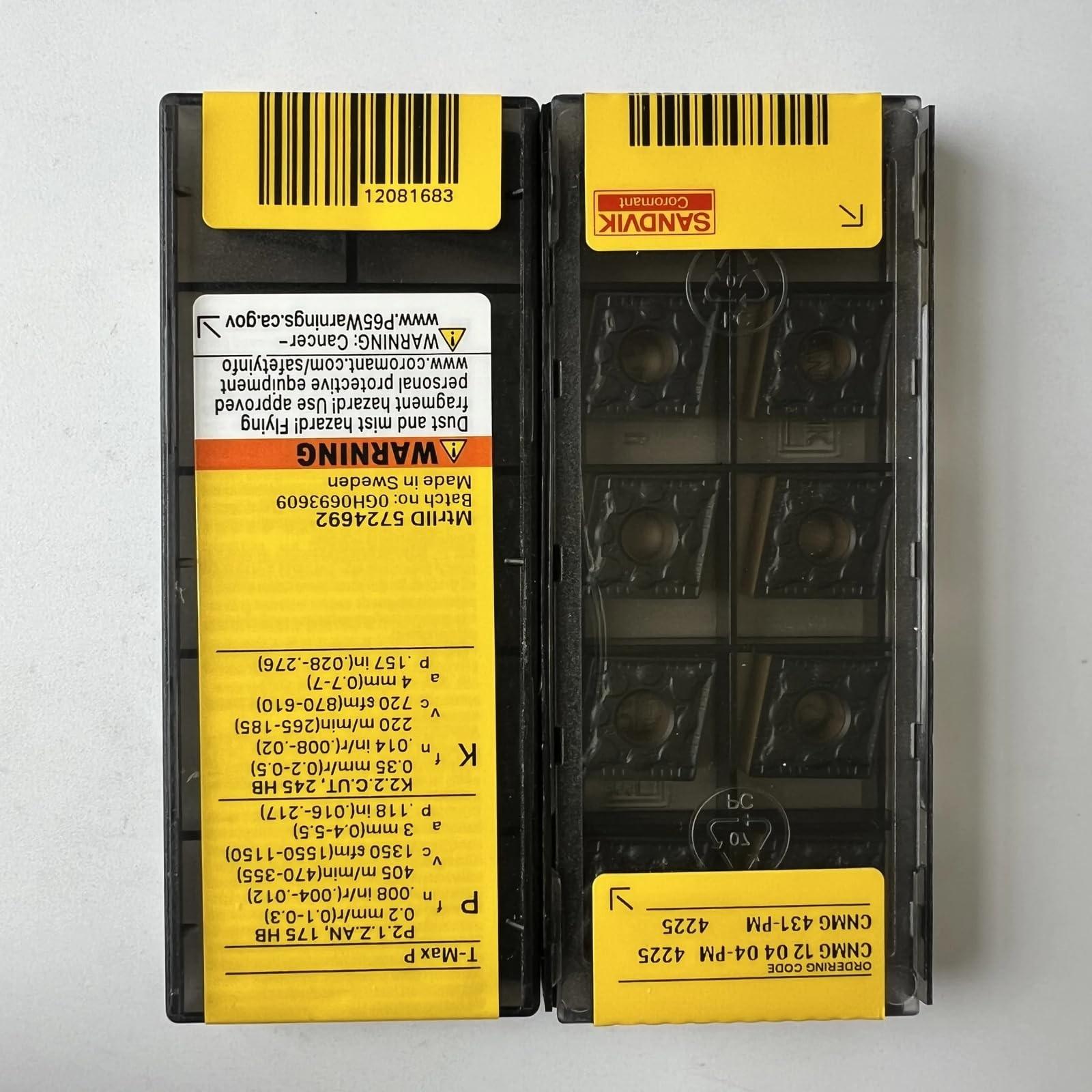 

Original Sandvik / CNMG120404-PM 4225 / CNC lathe carbide blade 10 Pcs