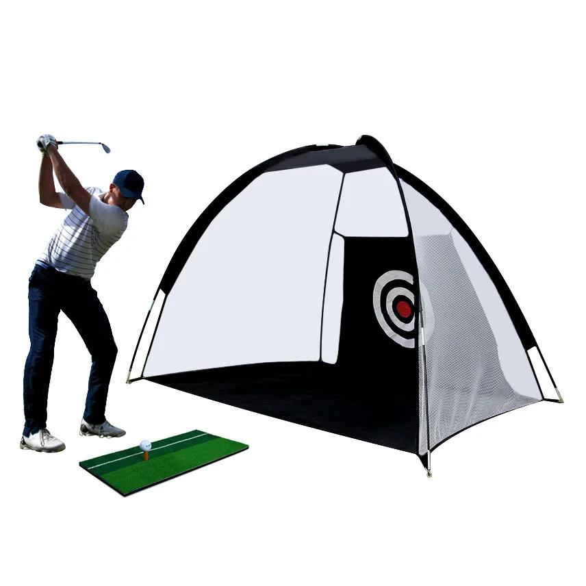 Golf Übungsnetz Indoor 2M Oxford-Stoff Golf Übungszelt Outdoor Garten Rasen Tragbare Golf Trainingsausrüstung Zubehör