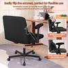 Cross-Legged Office Chair with Wheels & Adjustable Flip-up Arm, Desk Chair with Backrest, Thick Cushion, Wide Seat, Computer Chair for Home, Office,