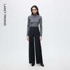 Langzi Dark Gray Straight-Leg Wool Blend Suit Trousers