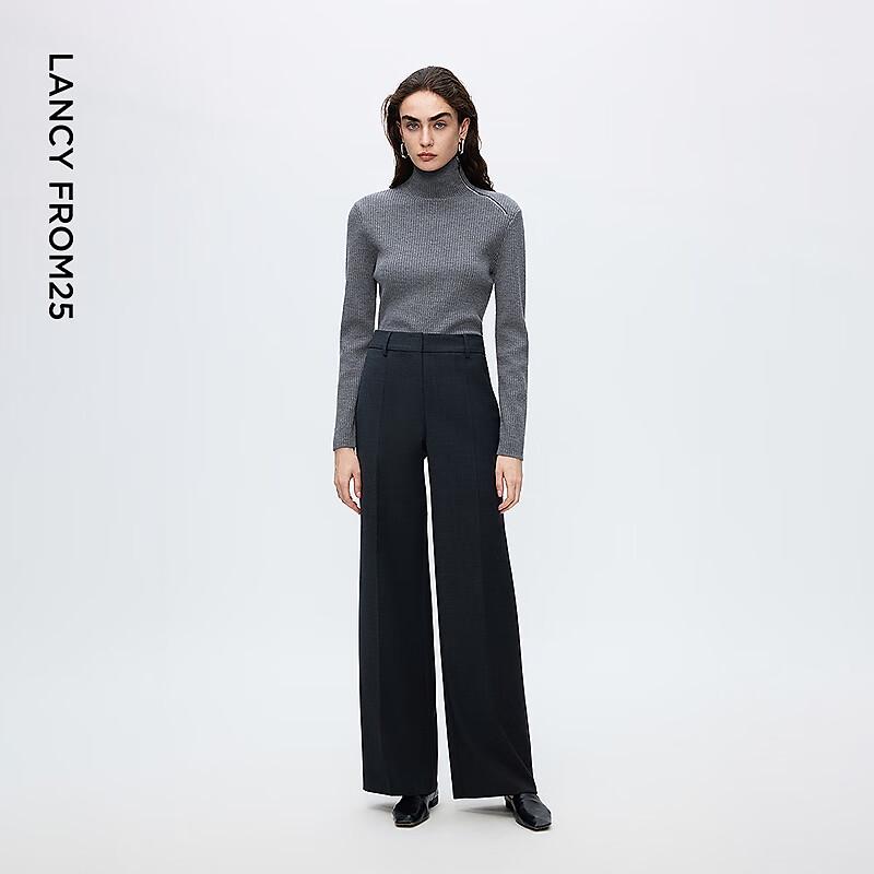 

Langzi Dark Gray Straight-Leg Wool Blend Suit Trousers XL