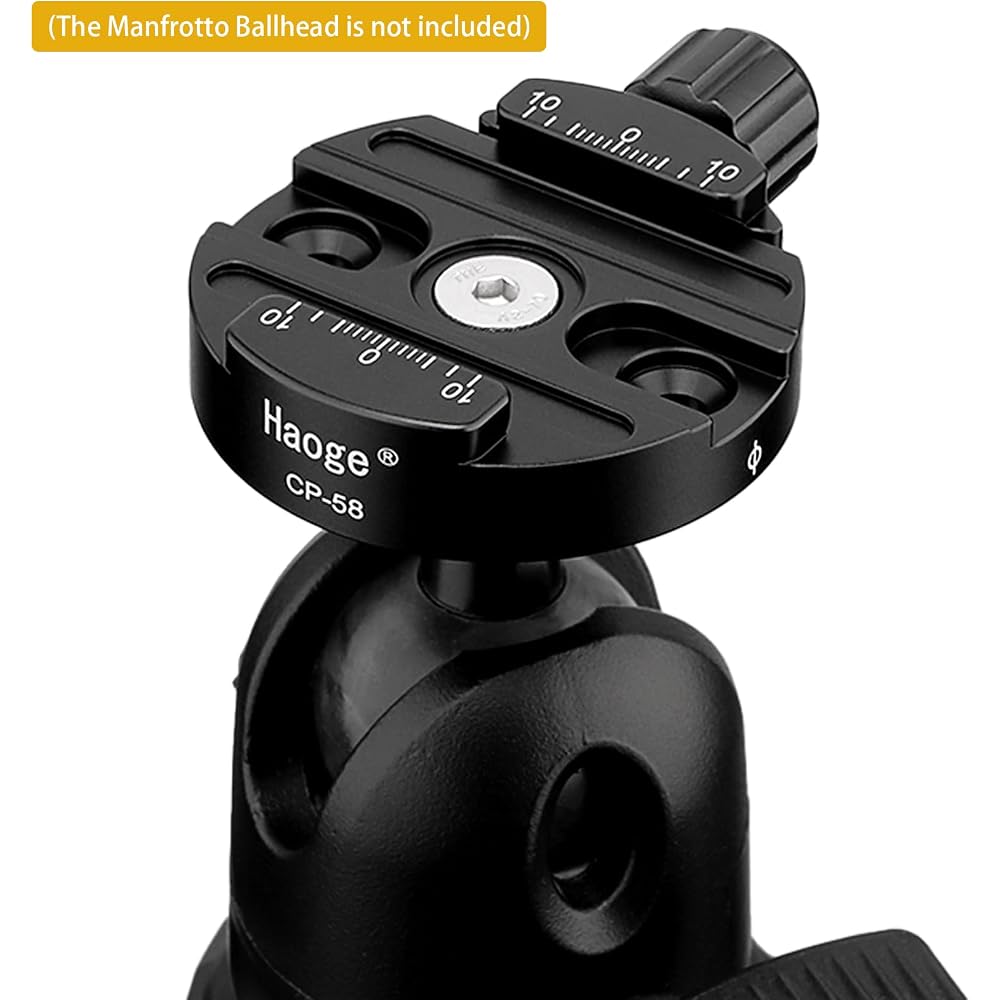 Haoge Combo Boss Adapter with CP-58 58 mm Arca-Swiss Compatible Quick Release Clamp for Manfrotto Tripod Ball Head Clamp Replacement