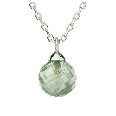 [R0820] - Silver 'Meghan' Aventurine Silver Necklace (rhodium-plated) - 6 Mm