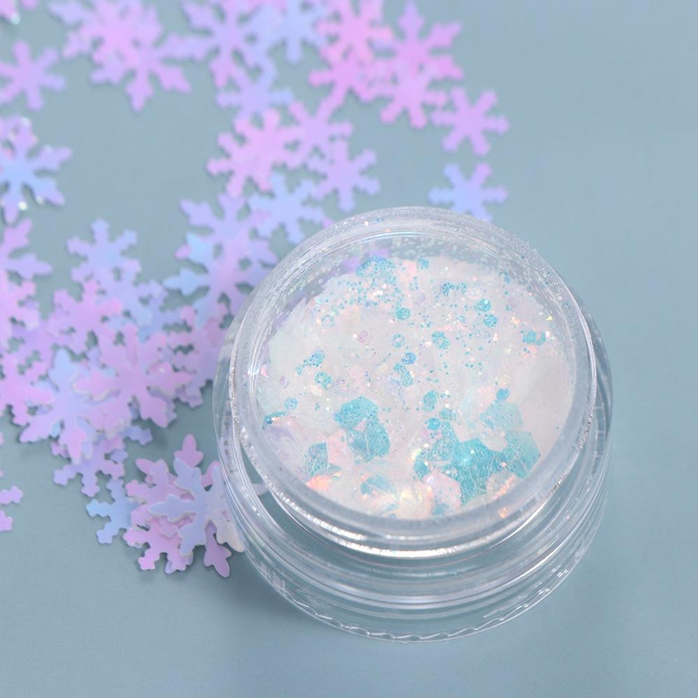 6Pcs/set Manicure Tools Christmas Glitter Flakes Christmas Nail Woolen Powder  Nail Salon