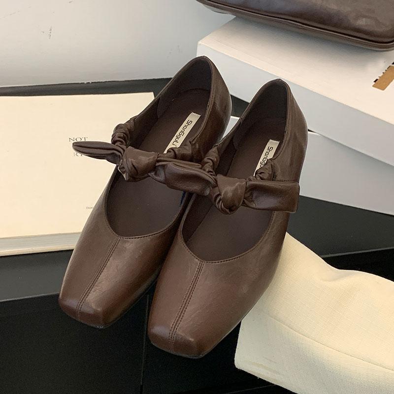 Modische Damen-Halbschuhe mit Höhenvergrößerung Damen Mary Janes Schuhe 2025 Neue Mode Schmetterlingsknoten Damen Ballerinas Slipper