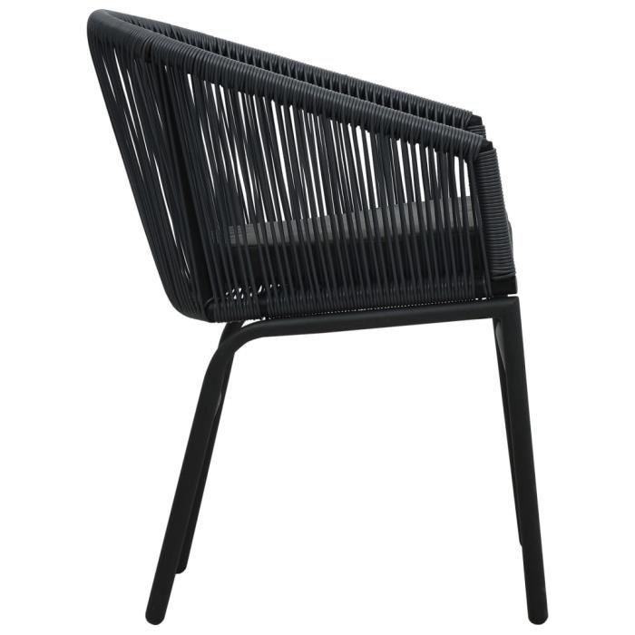 VidaXL Chaises de jardin 2 pcs Noir Rotin PVC