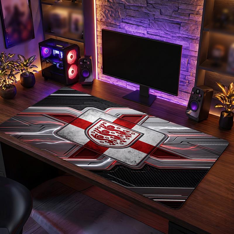 England Football Crest Mouse Pad, Extended Non Slip Rubber Desk Mat for Gaming Office Laptop Fan Gift