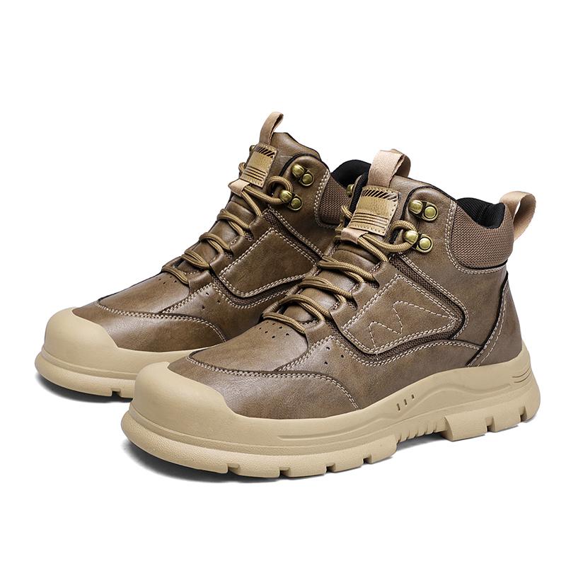 

Модная повседневная осенне-зимняя мужская обувь Удобный повседневный стиль дизайна Уличные мотоциклетные походные Классические черные взрослые ботинки Горячие 44 коричневый