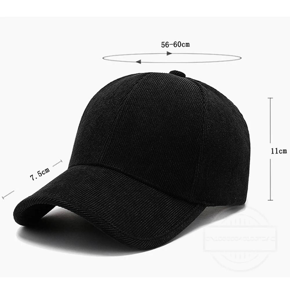 Trendy ArmyGreen Winter Baseball Caps For Men Luxury Women Corduroy Cap Snapback Hip Hop Trucker Hats Casquette Homme
