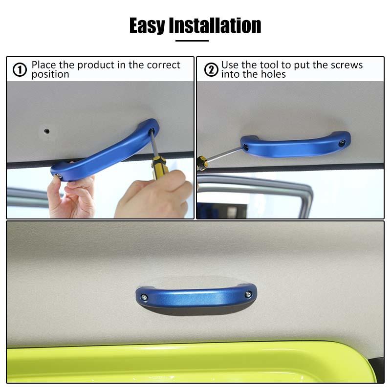 Car Aluminum Alloy Top Grab Bar Handle Holder Bracket Mounting Fit For Suzuki Jimny 2010 Up Interior Accessories