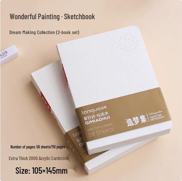 Compact Blue Sketchbook for Watercolor & Marker Art