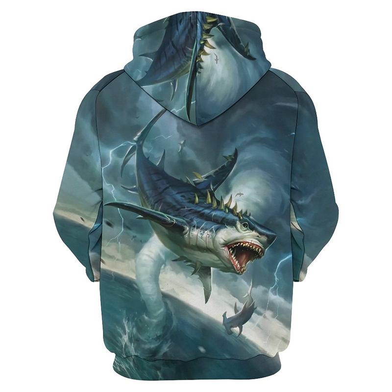 Men's CLlothing Shark Pattern Hoodie 3D Horror Gothic Whale Print Top New Hoodie Women's Harajuku 2k Sweatshirt Hooed Tops