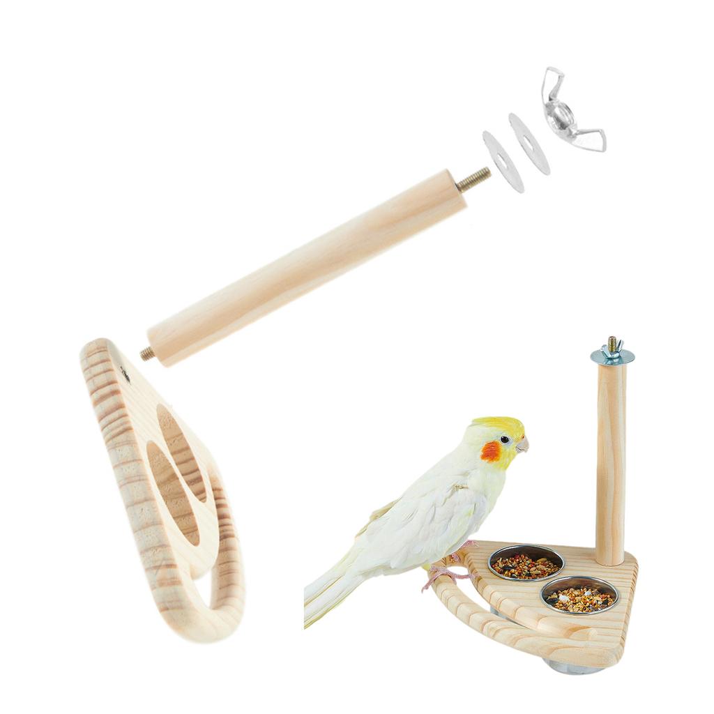 Multifunctional Bird Perch Parrots Cage Toy Bird Feeding Cups Cage Mounting Bird Toy for Entertaining