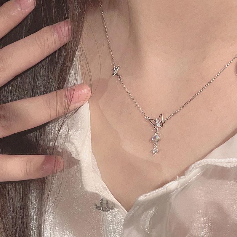 Butterfly Necklace Temperament Elegant Necklace For Women Girls Sweet Versatile Clavicle Chain Jewelry Accessories Gifts