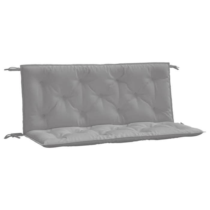 VidaXL Lot de 2 Coussins de Banc de Jardin, Revêtement de Banc avec Jeux de Cordes, Coussin d'Extérieur Imperméable, Gris 361679