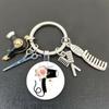 Scissors Comb Hair Dryer Keychain - Barber Shop Stylist Gift