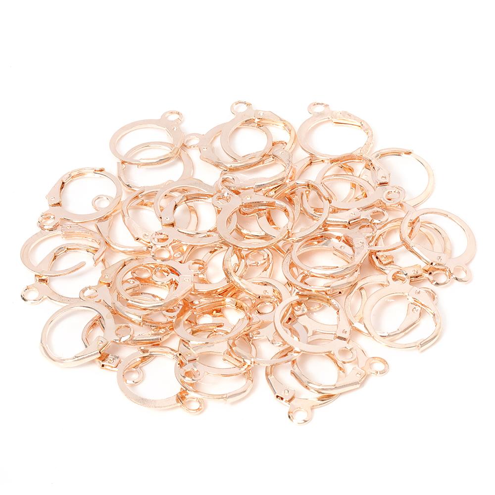 50pcs Earring Hook French Earrings Earwire Fitting 13x15mm Ear Setting Base Accessories for Craft Jewelry Making Components DIY