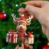 1-40PCS Christmas Decorations Cartoon Snowman Deer Santa Claus Pendant Acrylic Flat Car Hanging Decorations Party Supplies