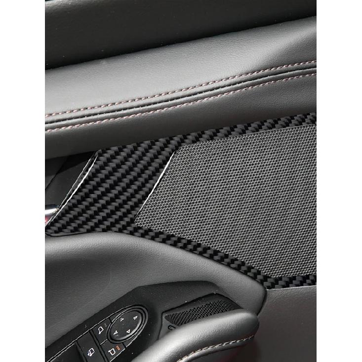 For Mazda 3 Axela 2020 2021 2022 2023 2024 Car Interior Solf Carbon Fiber / PVC Front Door Speaker Trim Sticker