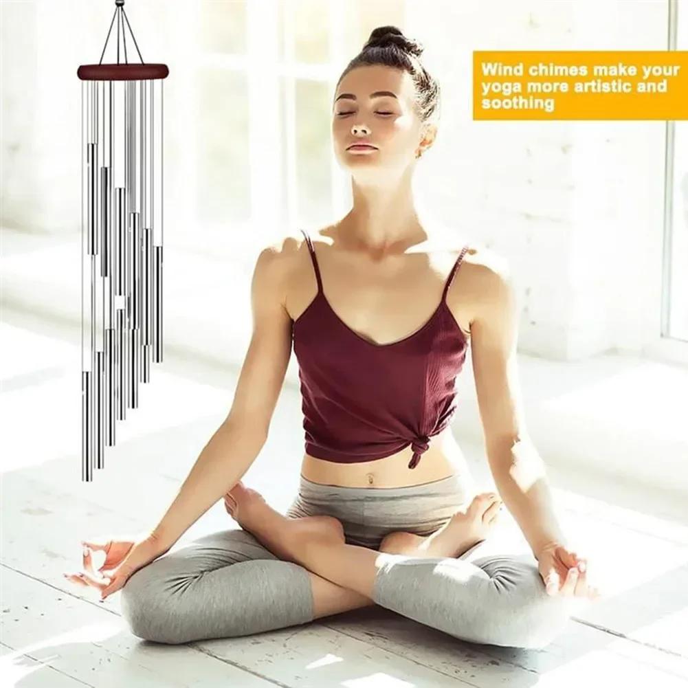 12 Tube Wind Chime Aluminum Tube Waterproof Windproof Suitable Pine Musical Wind Chime For Coffee Shop Garden Restaurant