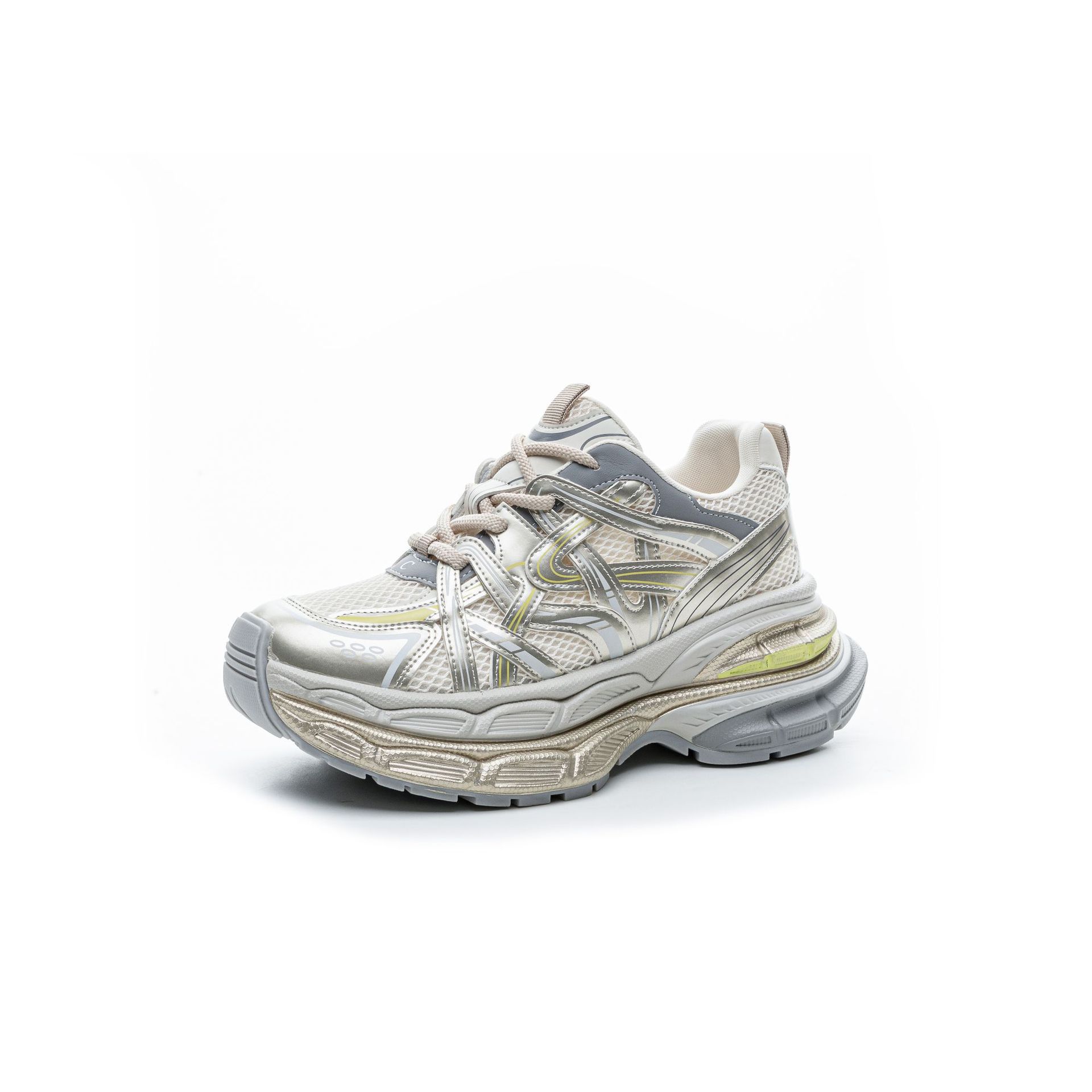 

KAAL * Home 2025 summer new thick-soled heightening retro dad shoes women s casual shoes sports shoes women s shoes children 40 бежевый