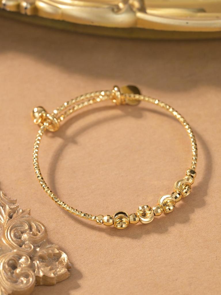 Cross-border Children's Fashion: Gold Pull-string Beaded Bracelet for Baby - Stylish Gift & Accessory