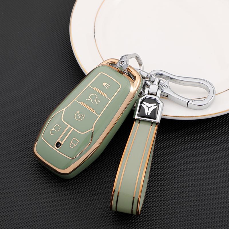 Car Key Cover Case for Ford Fusion Mondeo Mustang F-150 Explorer Edge 2015 2016 2017 2018 Car Styling Key Protection Keychain