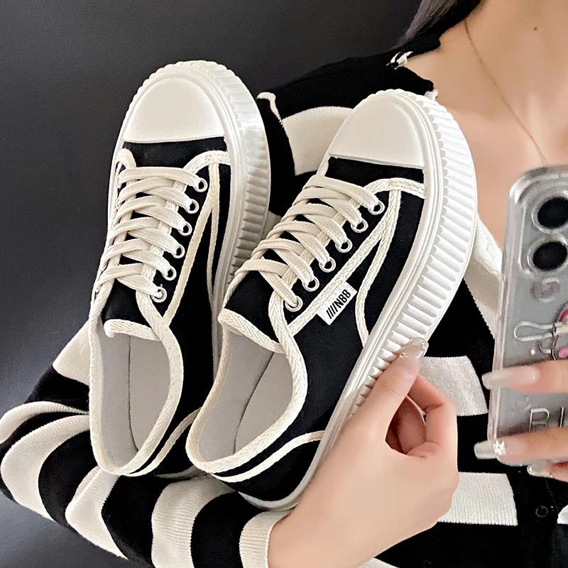 Wiosna i Jesień Moda Nowe Oddychające Casualowe Damskie Płócienne Niskie Buty Sportowe Wygodne Okrągłe Palce Buty do Biegania