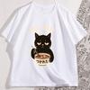 Funny Cat T Shirt Cotton Miso Tired Ramen Tee Kawaii Japanese Food TShirt Foodie Graphic Tees Streetwear Clothing Y2k Clothes