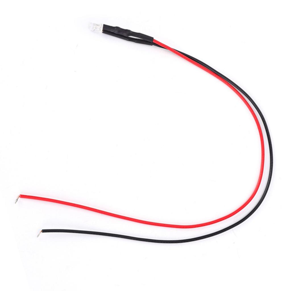 50Pcs Diode Wired Luminous Round Head Highlight Straight Plug LED Beads 12V 3mm LED Diode Wired