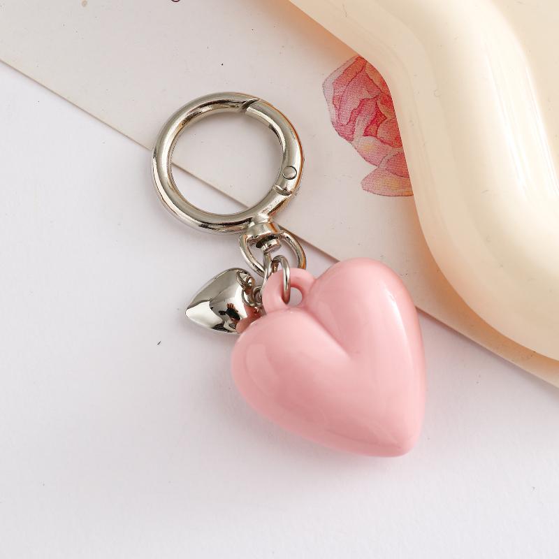 Sweet Heart Keychain Fashion Cute Candy Color Love Key Ring Lightweight Key Accessory for Women Girls Car Bag Ornament