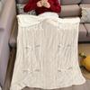 Spitzen-Schleifen-Strick-Flanell-Decke Warm Weich Halloween Weihnachten Sofa Warm Gemütlich Dekoratives Dekor Geschenk für Alle Jahreszeiten