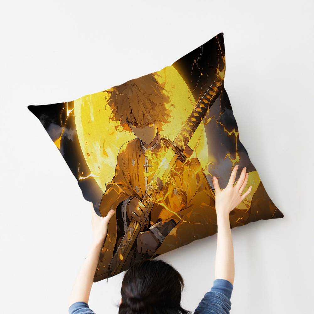 Anime Agatsuma Zenitsu pillow cover sofa cushion cover home room decoration children gift