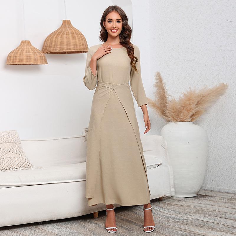 Elegant European & American Solid Color Cardigan Three-Piece Set for Middle East 