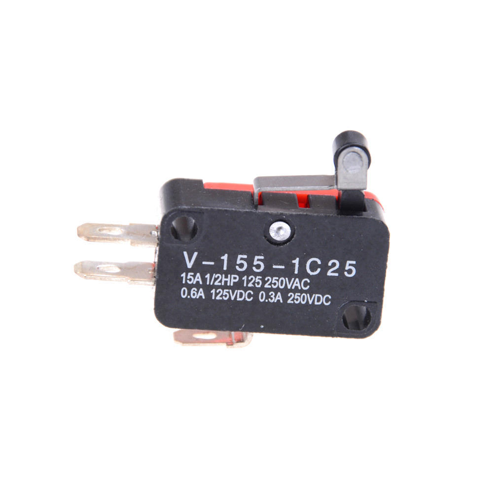 5 Piezas SPDT V-155-1C25 Palanca de Rodillo con Bisagra Corta Control de Límite Microinterruptor